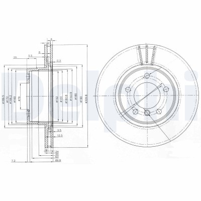 DELPHI BG3870 Disc frana foto