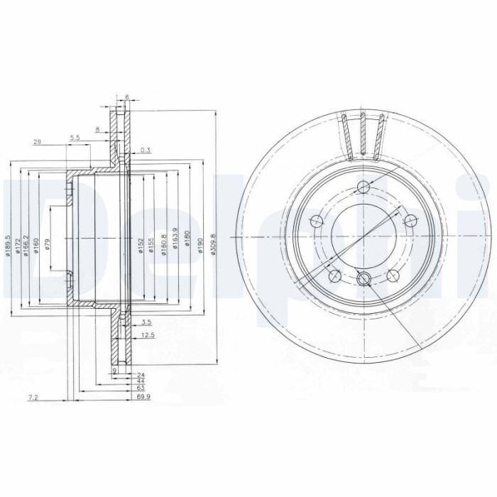 DELPHI BG3870 Disc frana