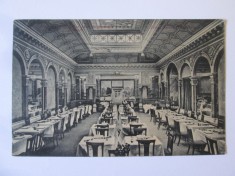 Rara! Carte postala Bucuresti:Interior Grand Hotel du Boulevard 1916 propietar Lucien Bertola,tatal actritei Clody Bertola