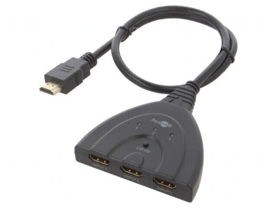 Switch HDMI 2.0 HDCP 2.2 0,55m Negru 3 Porturi foto