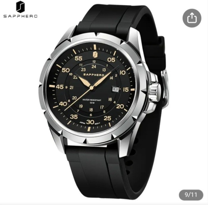 Ceas cu data quartz sapphero curea slicon