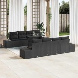 VidaXL Set de canapele pentru grădină 7 pcs Negru 100 x 55 x 73 cm