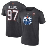 Edmonton Oilers tricou de bărbați Connor McDavid #97 Edmonton Oilers Authentic Stack Name &amp;amp; Number charcoal - L, Fanatics Branded