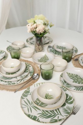 Keramika Set de vesela - Forest - 24 bucăți - 6 persoane - Stoneware foto