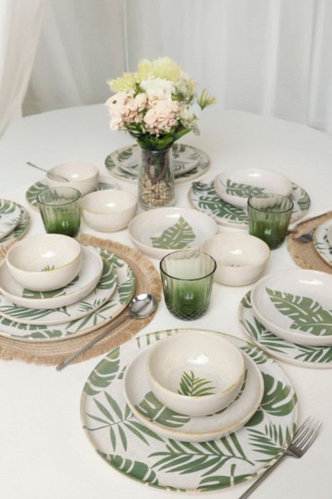 Keramika Set de vesela - Forest - 24 bucăți - 6 persoane - Stoneware
