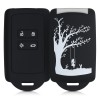 Husa Cheie Auto pentru Renault / Dacia - 4 Butoane - Keyless Go, kwmobile, Silicon, Negru / Alb, 49769.18