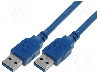 Cablu din ambele par&amp;amp;#355;i, USB A mufa, USB 3.0, lungime 3m, albastru, VCOM - CU303-030-PB foto
