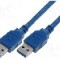 Cablu din ambele par&amp;#355;i, USB A mufa, USB 3.0, lungime 3m, albastru, VCOM - CU303-030-PB