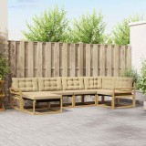 vidaXL Set de canapele de exterior cu pernă 6 pcs Alb și Bej 3388855