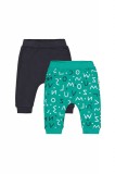 Cumpara ieftin Set de 2 perechi de pantaloni Litere pentru bebelusi, Tongs baby (Culoare: Verde, Marime: 3-6 Luni)