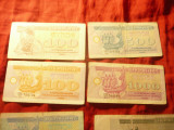 Set 8 bancnote Ukraina : 4x1992 ,1993 ,1994 ,2x1995 ,cal buna