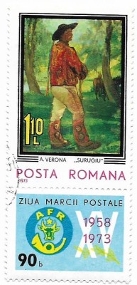 Romania (525) - Ziua marcii postale romanesti,1973, obliterata foto