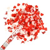 Tun confetii CMCLASS forma inimă 38cm cu confetii si panglici metalice, actionat cu aer comprimat, certificat CE