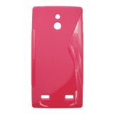 Husa silicon S-case rosie pentru Sony Xperia P (LT22i)