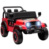 AIYAPLAY Mașină Electrică pentru Copii 3+ Ani, 12V, cu 2 Motoare, Telecomandă, USB, Muzică și Claxon, 3-5 km/h, Roșu | Aosom Romania