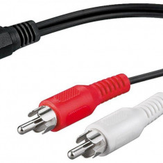 Cablu adaptor Jack 3.5 mm mama stereo la 2x RCA tata Goobay