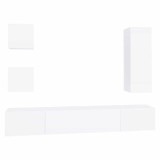 Cumpara ieftin Set dulap TV, 5 piese, alb, lemn prelucrat