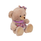 Ursulet din plus cu rochita, 30 cm, Maro, ATU-080917