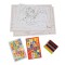 Set Creativ de Crăciun, Bloc de Colorat, 10 Imagini Preimprimate, 10 Creioane Colorate, Autocolante, 33x23cm