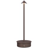 HOMCOM Lampă de Masă Re&icirc;ncărcabilă cu USB, Lampă Fără Fir cu Temperatura Culorii Reglabilă 3000K/4500K/6500K, Control Touch, Autonomie 4-8 Ore, Cafea
