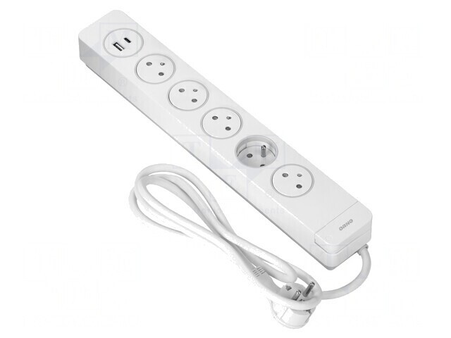 Prelungitor cu 5 prize și protecție la supratensiune 16A