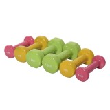 Cumpara ieftin HOMCOM Set Gantere pentru brate cu Geanta, 6 Gantere de 0.5kg 1kg 1.5kg Otel si Invelis PU, Rosu Galben si Verde