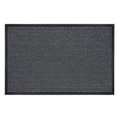 Covoraș Ușă, Model Dungi, Culoare Negru/Gri, Dimensiuni 80x50cm foto