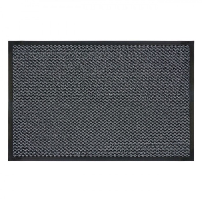 Covoraș Ușă, Model Dungi, Culoare Negru/Gri, Dimensiuni 80x50cm