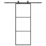 Cumpara ieftin Usa glisanta cu set de feronerie neagra 76x205 cm Sticla ESG