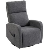 HOMCOM Fotoliu relax, fotoliu de masaj din chenille cu funcție de &icirc;ncălzire, rotație 360&deg;, mecanism de balans, reglare manuală, gri &icirc;nchis | Aosom Rom
