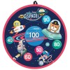 Joc darts flippy pentru copii, placa pliabila 36.5 cm, 8 mingii velcro/scai simple, 2 mingii luminoase, model spatiu, albastru