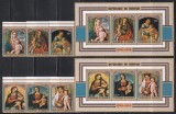 Burundi 1973 - Crăciun - &bdquo;Fecioara și Pruncul&rdquo; - Picturi de Bellini, Van Eyck, Raphael, Titian, 2 Serii + 2 Colițe, SET COMPLET, MNH