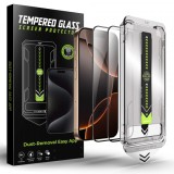 Folie de protectie Ecran Techsuit TitanGlass pentru Apple iPhone 14 Plus / 13 Pro Max, Sticla Securizata, Full Glue, Set 2 bucati, Neagra