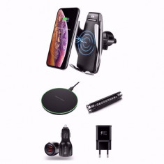 Set 5 Buc : Incarcator Car Automatic SMART Sensor,Fast Wireless Chargers 10w foto