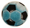 Covor Rotund Camera Copii Model Minge Fotbal 11198-140, Marime 67 x 67 cm, Albastru, Inaltime Fir 9 mm, Antialergic, Polipropilena, Gradinita, Cresa,, KOLIBRI