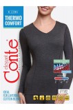 Bluză thermo damă, Conte Elegant LFT 592 - Anthracite, XXL (Regular)