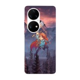 Husa compatibila cu Huawei P50 Pro model Celeste Winged Strawberry, Silicon, TPU, Viceversa, Transparent, Carcasa