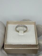 INEL AUR Alb 10K + 10 Diamante = 0.30Ct - Tip Verigheta - Made in SUA - Vintage foto