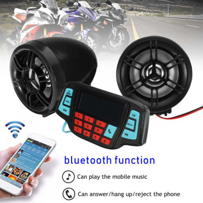 Sistem audio moto/scuter/atv Bluetooth/MP3/FM Radio/Alarma foto