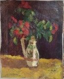 Alexandru Istrati - Vas cu Flori, Ulei pe Panza, 57.5x46.5cm, Semnat, Certificat Autenticitate