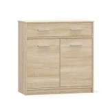 Comoda 2 usi 1 sertar din mdf stejar sonoma Teyo 83x34x85 cm