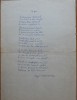 Poezie in manuscris, In pas, de Virgil Carianopol, scrisa si semnata olograf