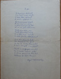 Poezie in manuscris, In pas, de Virgil Carianopol, scrisa si semnata olograf