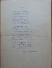 Poezie in manuscris, In pas, de Virgil Carianopol, scrisa si semnata olograf