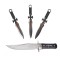 Cutit de vanatoare Tang Hunter si 3 Cutite de aruncat, DEPOX&reg; , 28 cm ,Otel inoxidabil