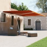 VidaXL Copertină autonomă retractabilă automat oranj&amp;maro 600x300 cm