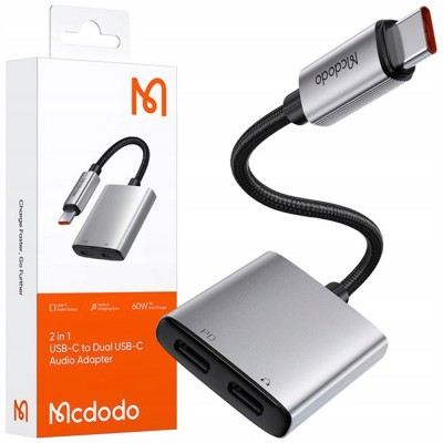 Mcdodo Adaptor 2X Usb-C Adaptor Usb Tip C Cablu Pentru Samsung Apple Cu Dac foto