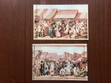 Muzeul brukenthal Franz Neuhauser Iarmaroc la Sibiu 1788 2 carti postale pictura, Necirculata, Printata