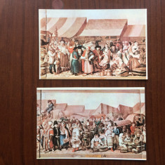 muzeul brukenthal Franz Neuhauser Iarmaroc la Sibiu 1788 2 carti postale pictura