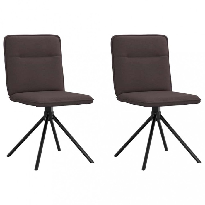vidaXL Scaune de masă, 2 buc., maro &icirc;nchis, material textil